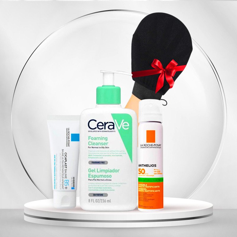 باقة العناية الأساسية للبشرة الدهنية – من CeraVe وLa Roche-Posay